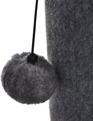 Cat Craft Bobcat Cat Scratching Post for Indoor Cats, Tall Cat Scratch Post, Carpet Cat Scratching Post with Replaceable Toys, Sturdy Base, Large, Gray