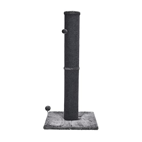 Cat Craft Bobcat Cat Scratching Post for Indoor Cats, Tall Cat Scratch Post, Carpet Cat Scratching Post with Replaceable Toys, Sturdy Base, Large, Gray