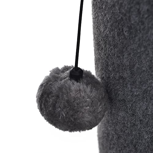Cat Craft Bobcat Cat Scratching Post for Indoor Cats, Tall Cat Scratch Post, Carpet Cat Scratching Post with Replaceable Toys, Sturdy Base, Large, Gray