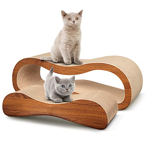 FluffyDream Cat Scratcher Lounge Bed with Scratching Post