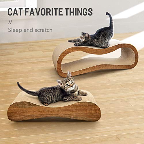 FluffyDream Cat Scratcher Lounge Bed with Scratching Post