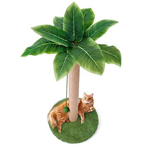 33" Palm Tree Cat Scratcher with Dangling Balls