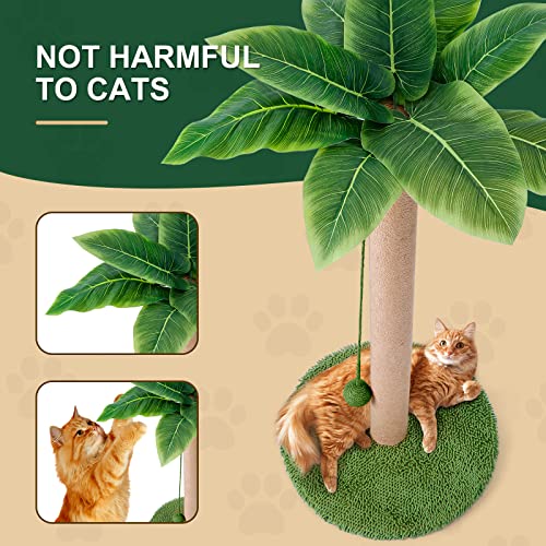 33" Palm Tree Cat Scratcher with Dangling Balls