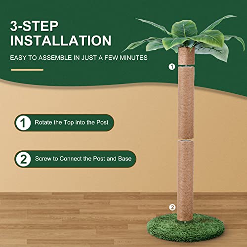 33" Palm Tree Cat Scratcher with Dangling Balls