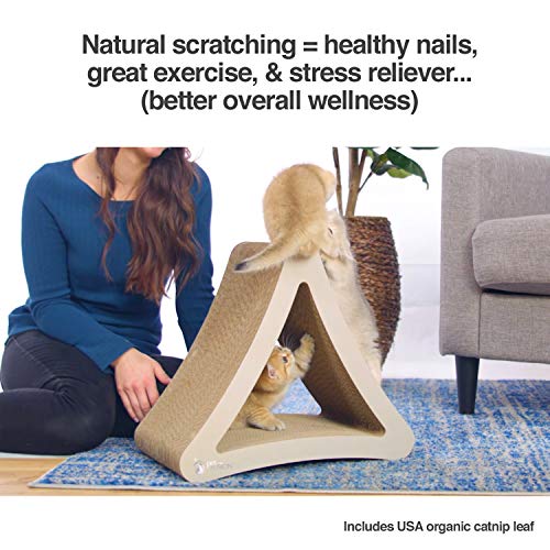 PetFusion 3-Sided Vertical Cat Scratching Post | Play & Perch