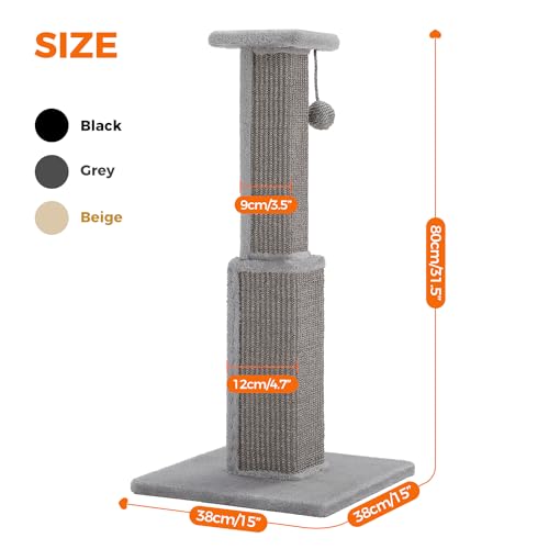 PAWZ Road 32" Cats Ultimate Scratching Post-Gray