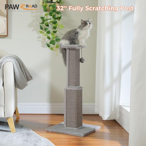 PAWZ Road 32" Cats Ultimate Scratching Post-Gray
