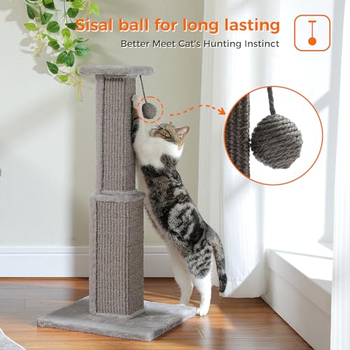 PAWZ Road 32" Cats Ultimate Scratching Post-Gray