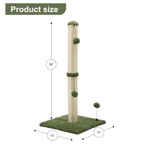 34" Tall Premium Sisal Cat Scratching Post Tower