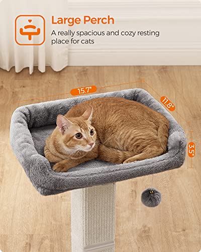 Feandrea 27.9" Cat Scratching Post with Plush Perch