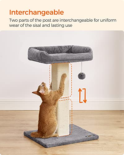 Feandrea 27.9" Cat Scratching Post with Plush Perch