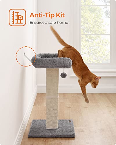 Feandrea 27.9" Cat Scratching Post with Plush Perch
