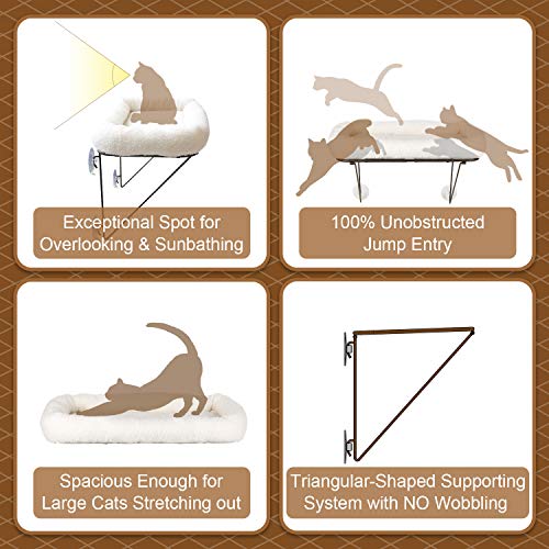Zakkart Cat Window Perch with Metal Support & Bed