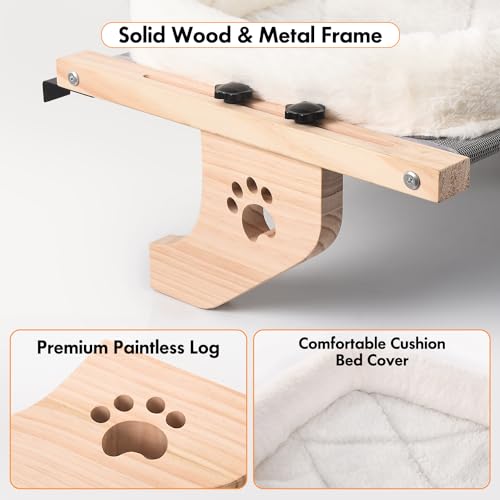 AMOSIJOY Sturdy Cat Hammock Window Perch Bed
