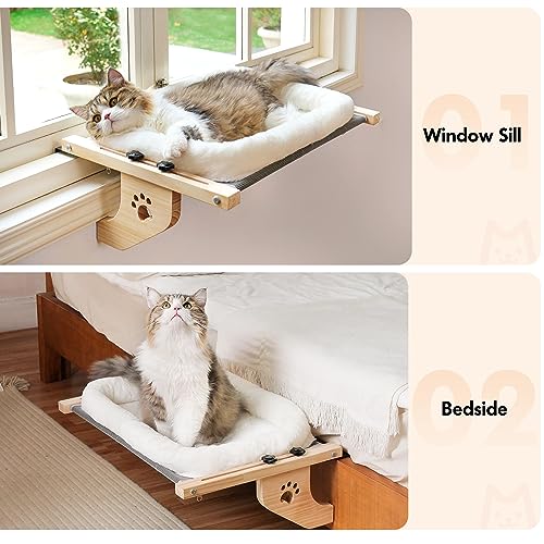 AMOSIJOY Sturdy Cat Hammock Window Perch Bed