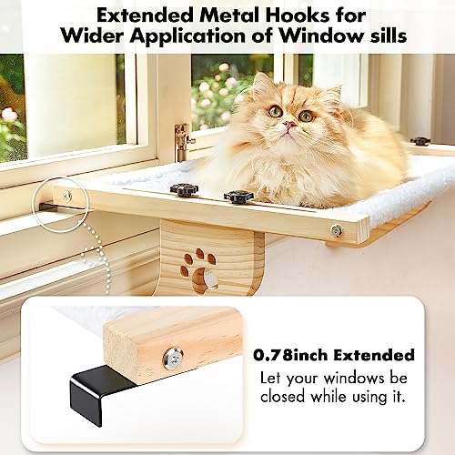 AMOSIJOY Sturdy Cat Window Perch with Adjustable Bed
