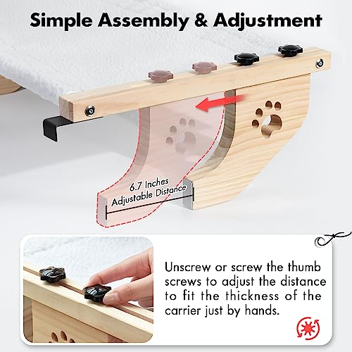 AMOSIJOY Sturdy Cat Window Perch with Adjustable Bed