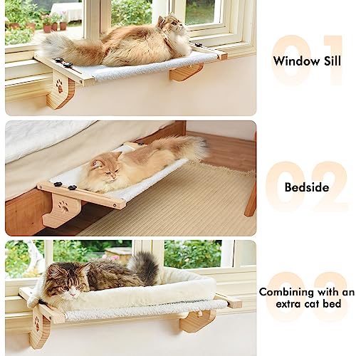 AMOSIJOY Sturdy Cat Window Perch with Adjustable Bed