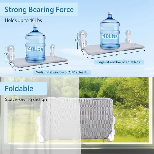 2pc Cordless Cat Window Perch with Soft Reversible Cover