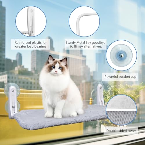 2pc Cordless Cat Window Perch with Soft Reversible Cover