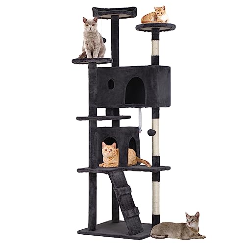 70in Multi-Level Cat Tree Tower with Scratching Posts