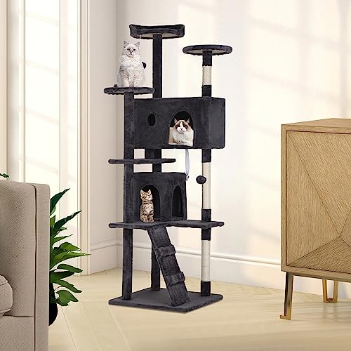70in Multi-Level Cat Tree Tower with Scratching Posts