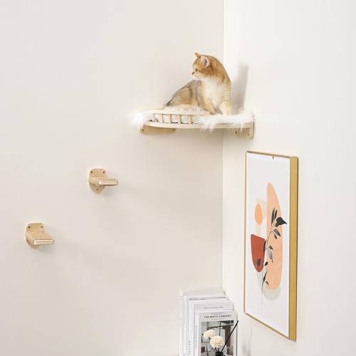COOLEX Cat Wall Shelves with Steps and Hammock