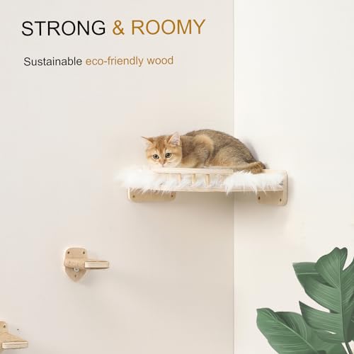 COOLEX Cat Wall Shelves with Steps and Hammock