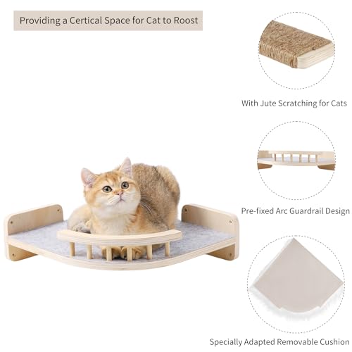COOLEX Cat Wall Shelves with Steps and Hammock