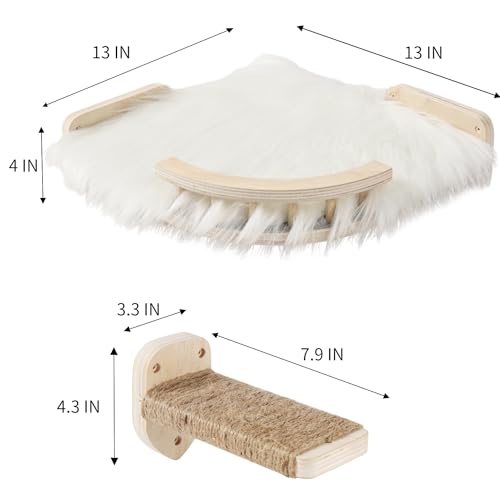 COOLEX Cat Wall Shelves with Steps and Hammock