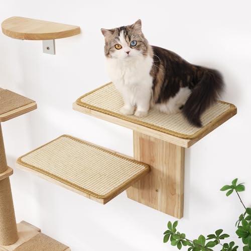 FUKUMARU Cat Wall Shelves with Sisal Mat
