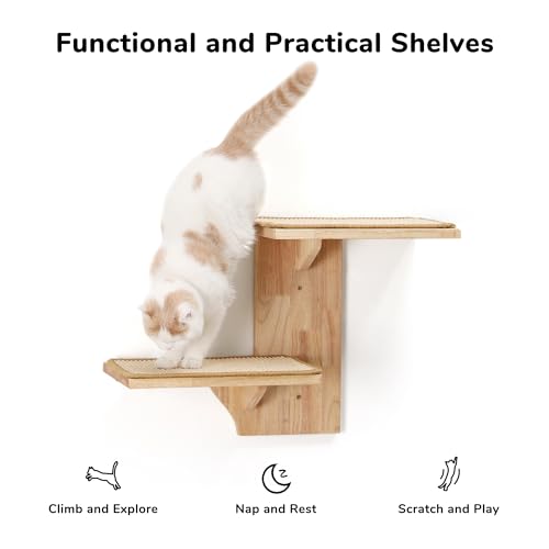 FUKUMARU Cat Wall Shelves with Sisal Mat