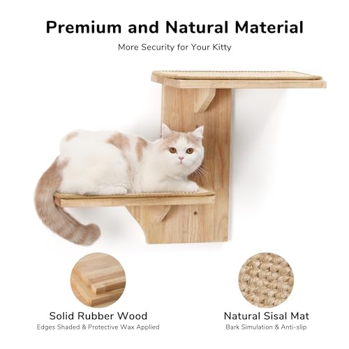 FUKUMARU Cat Wall Shelves with Sisal Mat