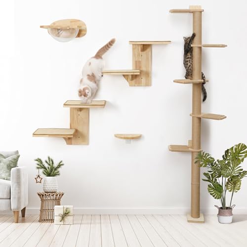 FUKUMARU Cat Wall Shelves with Sisal Mat