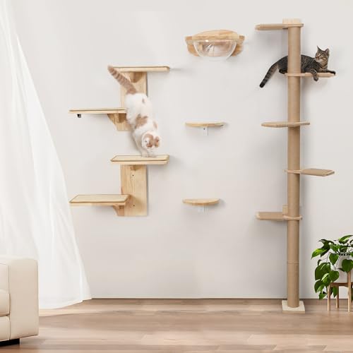 FUKUMARU Cat Wall Shelves with Sisal Mat