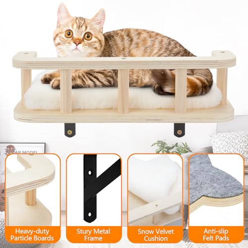 Cat Hammock Wall Shelves with Climbing Steps Shelf
