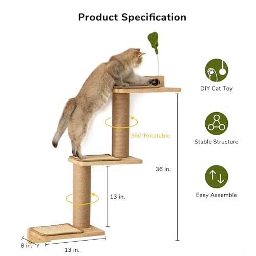 FUKUMARU 3-in-1 Cat Wall Jungle and Tower