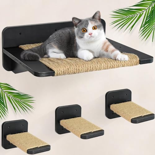 Cat Hammock with Wall Steps and Hemp Rope Scratching