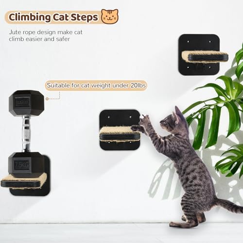 Cat Hammock with Wall Steps and Hemp Rope Scratching