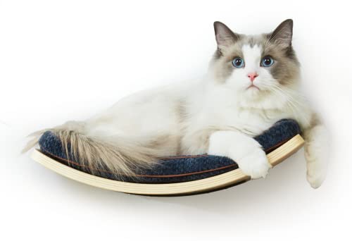 LIORCE Cat Shelf with Curved Cat Cushion & Perches