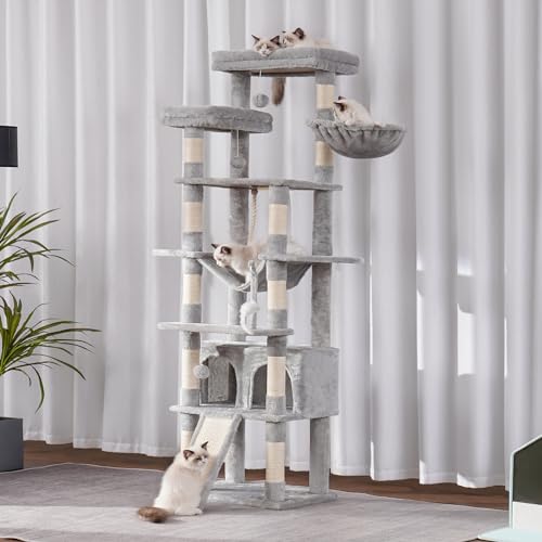 Heybly 78" Multi-Level Cat Tower with Big Caves