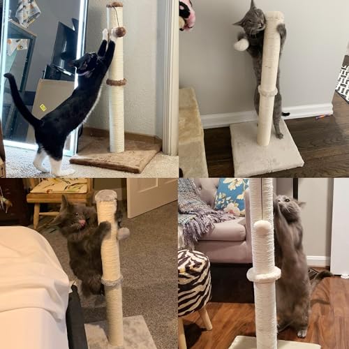 29" Tall Premium Sisal Cat Scratching Post (Grey)