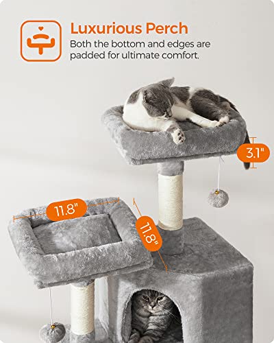 Feandrea 45.3-Inch Cat Tower with Scratching Post