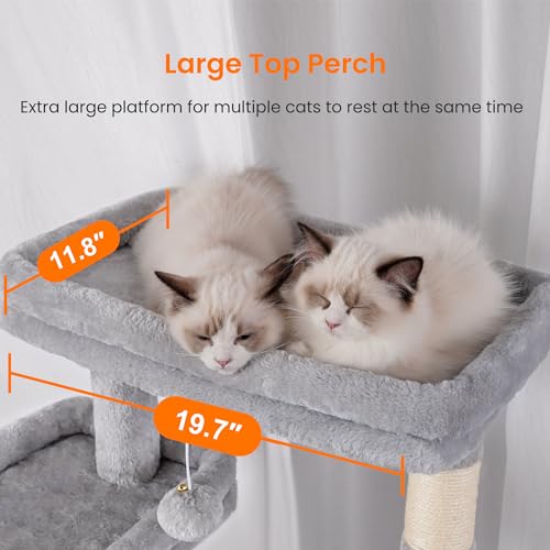 Heybly 78" Multi-Level Cat Tower with Big Caves