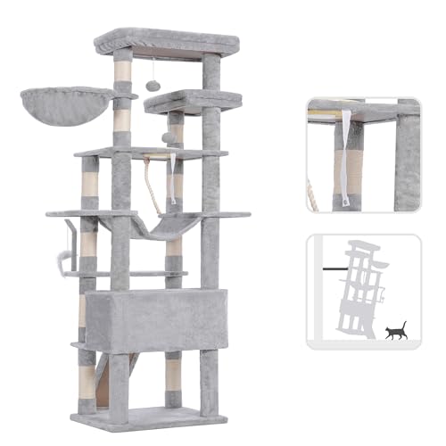 Heybly 78" Multi-Level Cat Tower with Big Caves