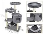 Grey Cat Tree with Condo and Large Hammock