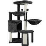 Dark Gray Triple Layer Cat Tree with Condo & Hammocks