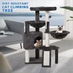 Dark Gray Triple Layer Cat Tree with Condo & Hammocks