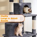 62.2" Cat Tree Tower Condo with Hammock & Perch