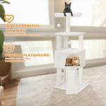 Beige 45in Cat Tree Tower with Condo & Hanging Bed